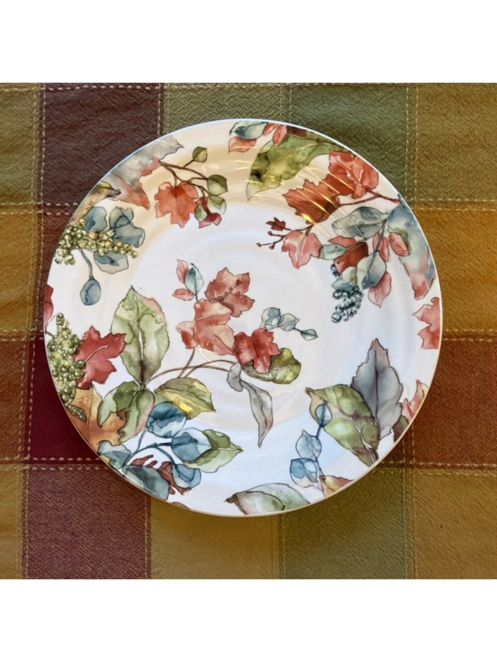 Pier 1 WATERBURY LEAVES 9" Salad Plates Discontinued Pattern EUC